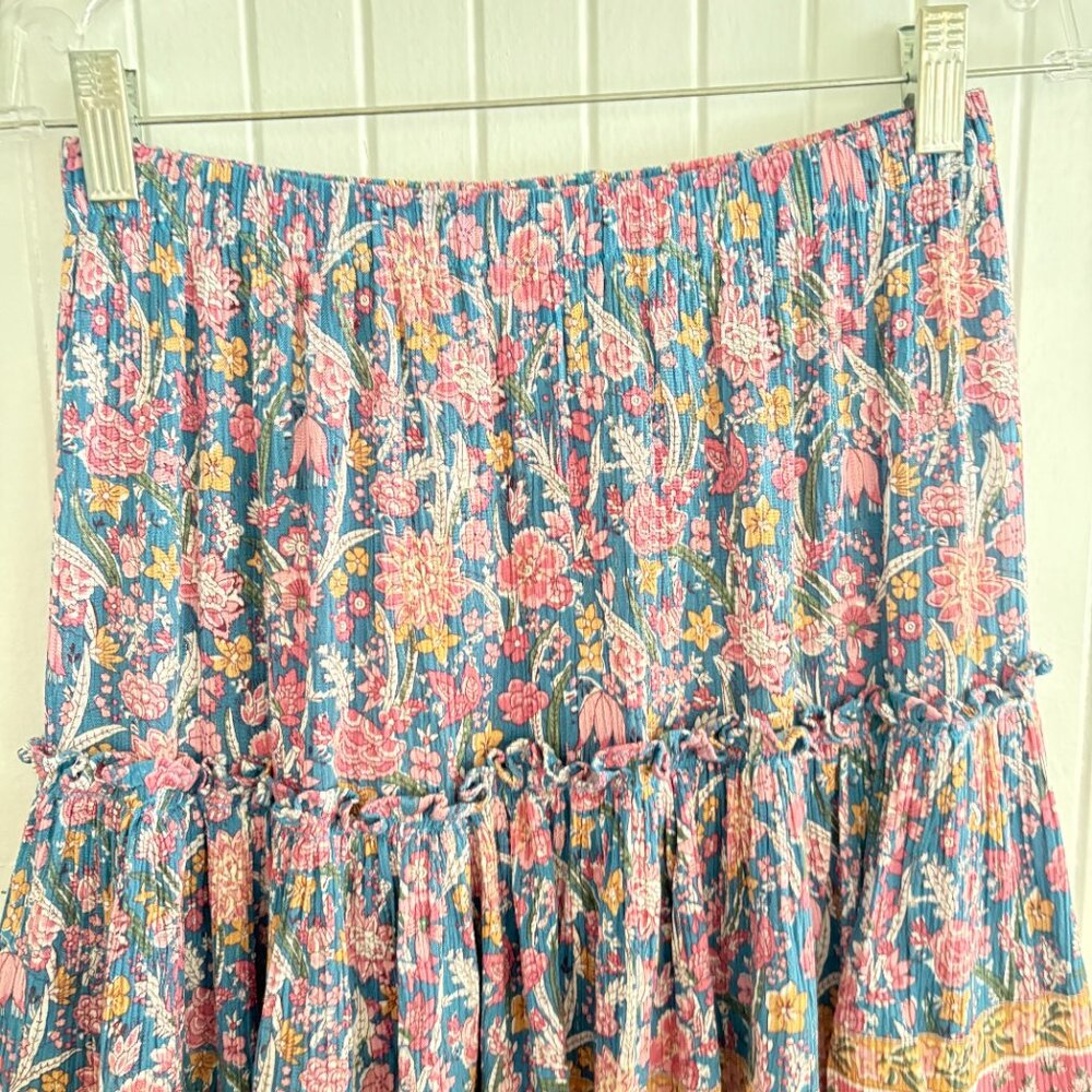 Rachel Zoe Tiered Ruffle Floral Midi Skirt - Picture 5 of 8